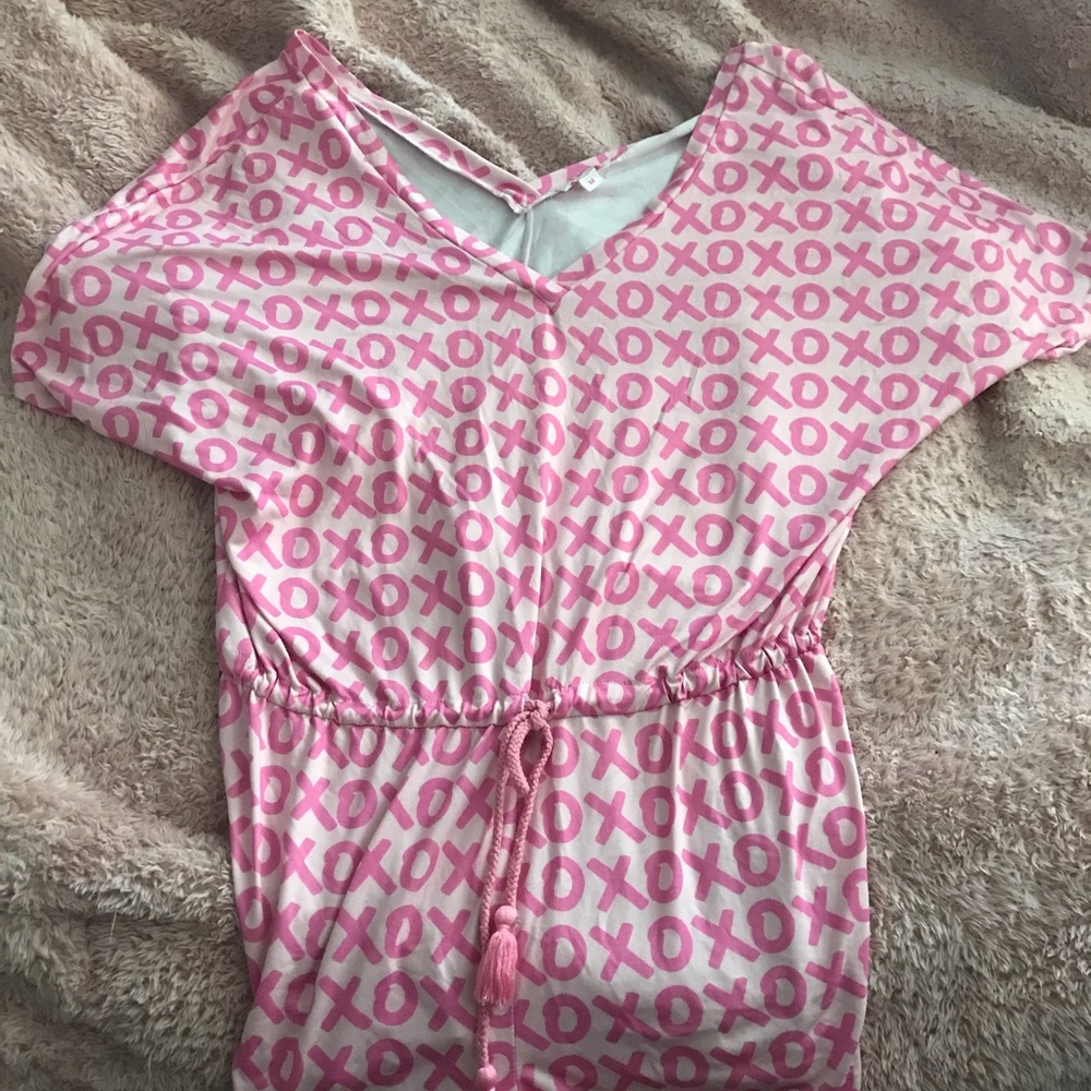 Pink XO Valentines Day Romper